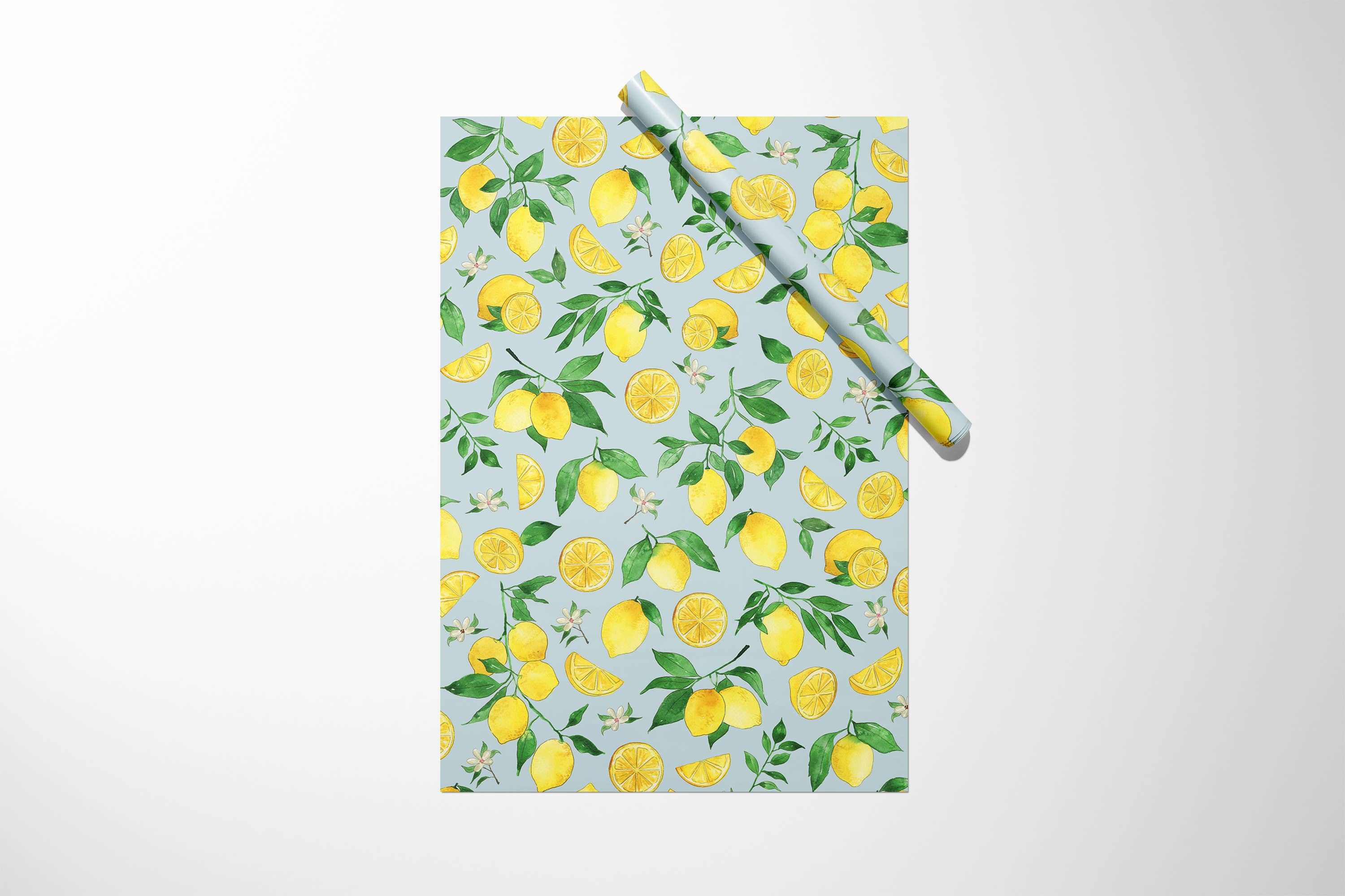 KelseyMDesigns – Großhandel Geschenkpapierrolle – Zitronen Geschenkpapier - 3-Blatt-Rolle6