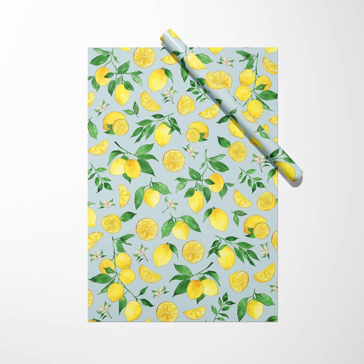 KelseyMDesigns – Großhandel Geschenkpapierrolle – Zitronen Geschenkpapier - 3-Blatt-Rolle6