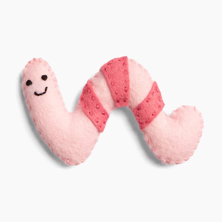 Winnie the Wry Worm - DIY Craft Kit for wholesale by Heron Hill Stitch Co