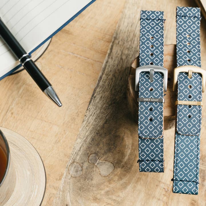 Correa de reloj Garmin de piel estilo mosaico para venta al por mayor de Inky Goat