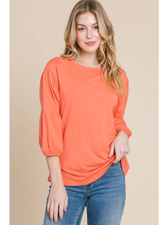 Culture Code - Wholesale Tunic - Women's - CAY1385Q - ROUND NECK TIER LONG SLEEVE TOP15