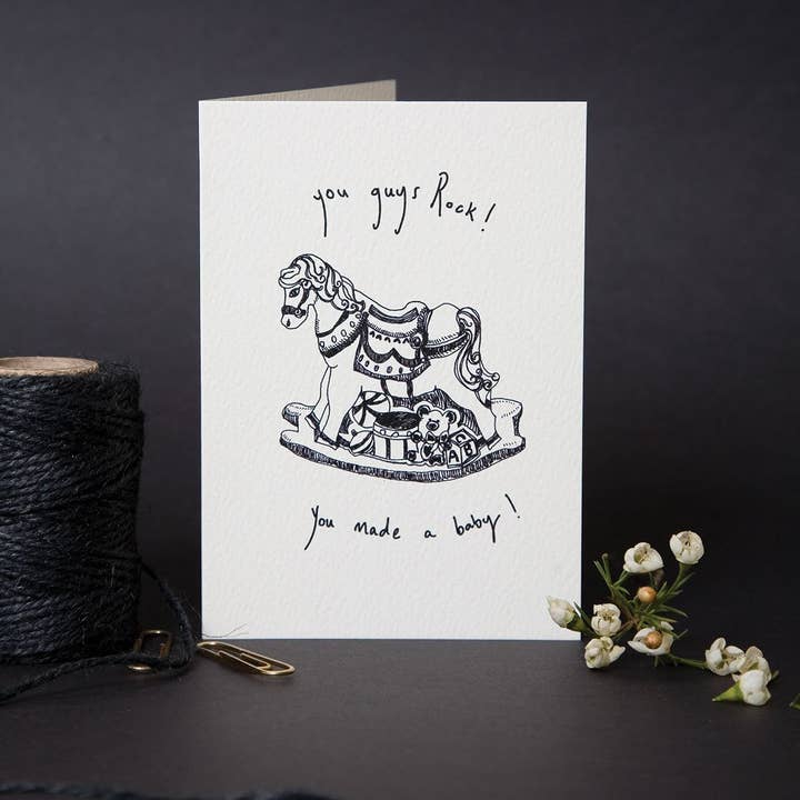 Vous, les gars, Rock ! Nouvelle carte pour bébé pour la vente par Max Made Me