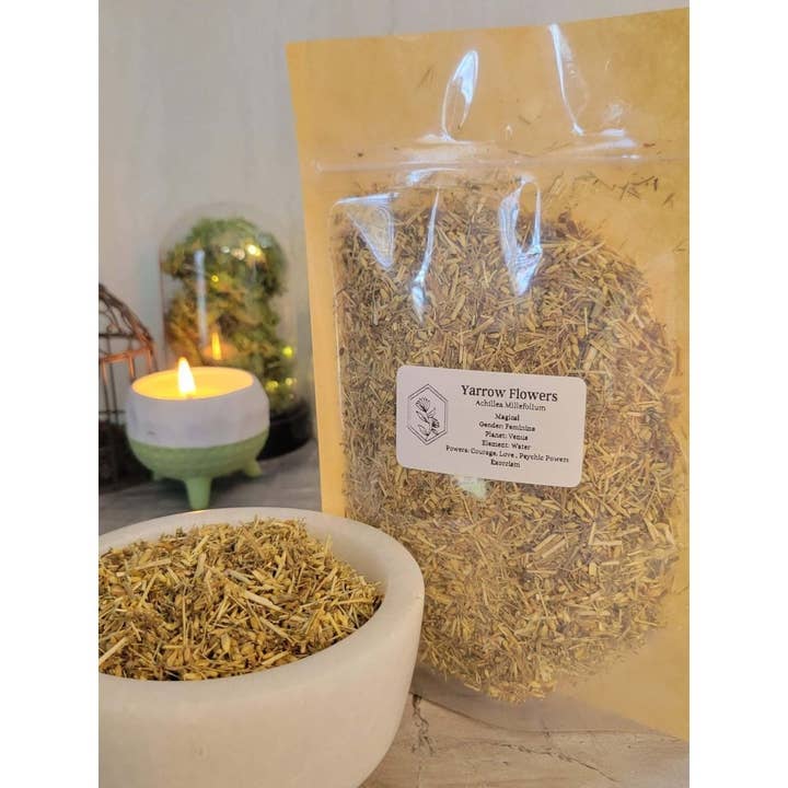 My Magic Place Shop - Wholesale Herbs - Yarrow Flower, Cut & Sifted 1oz1