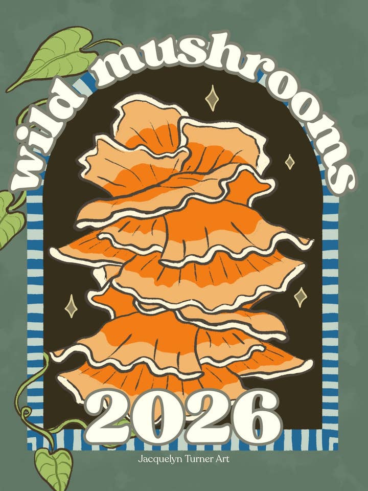Calendrier mural 2026 Champignons sauvages pour la vente par Jacquelyn Turner Art