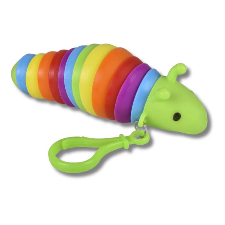 PR GROUPS LLC - Wholesale Fidget Toy - Kids - Sensory Wiggle Caterpillar Clip On Keychain - Assorted4