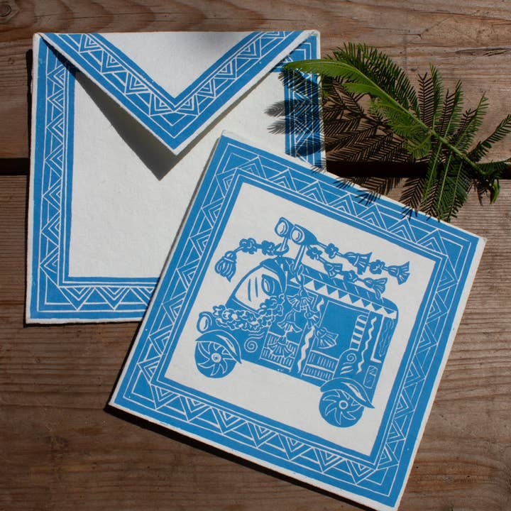 Tuk Tuk Hand Printed Greetings Card for wholesale by AARVEN