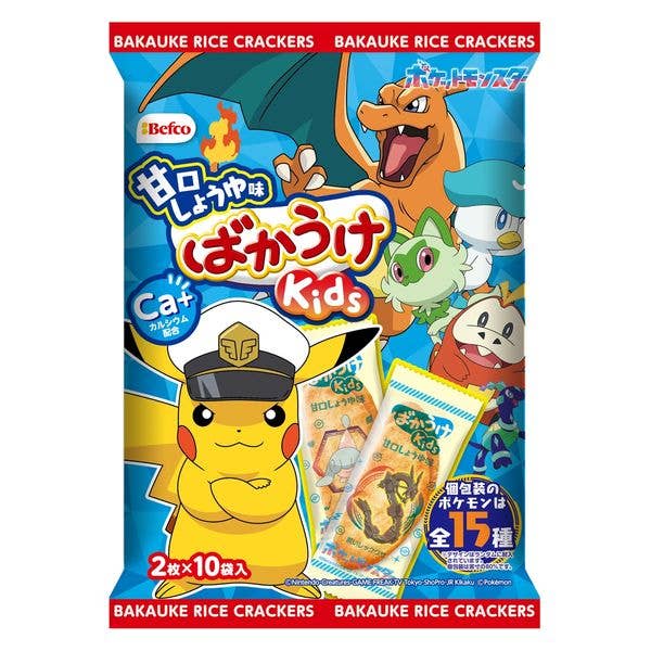 Befco Pokémon Bakauke Kids Rice Crackers - Sweet Soy Sauce for wholesale by MA Imports