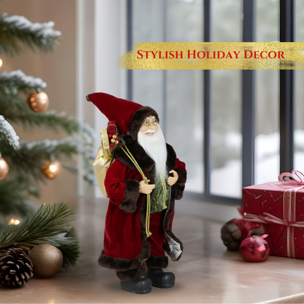 SINT - Wholesale Christmas Decoration - SINT 18 Inch Christmas Standing Santa Claus Doll Statue Figurine Ornament4