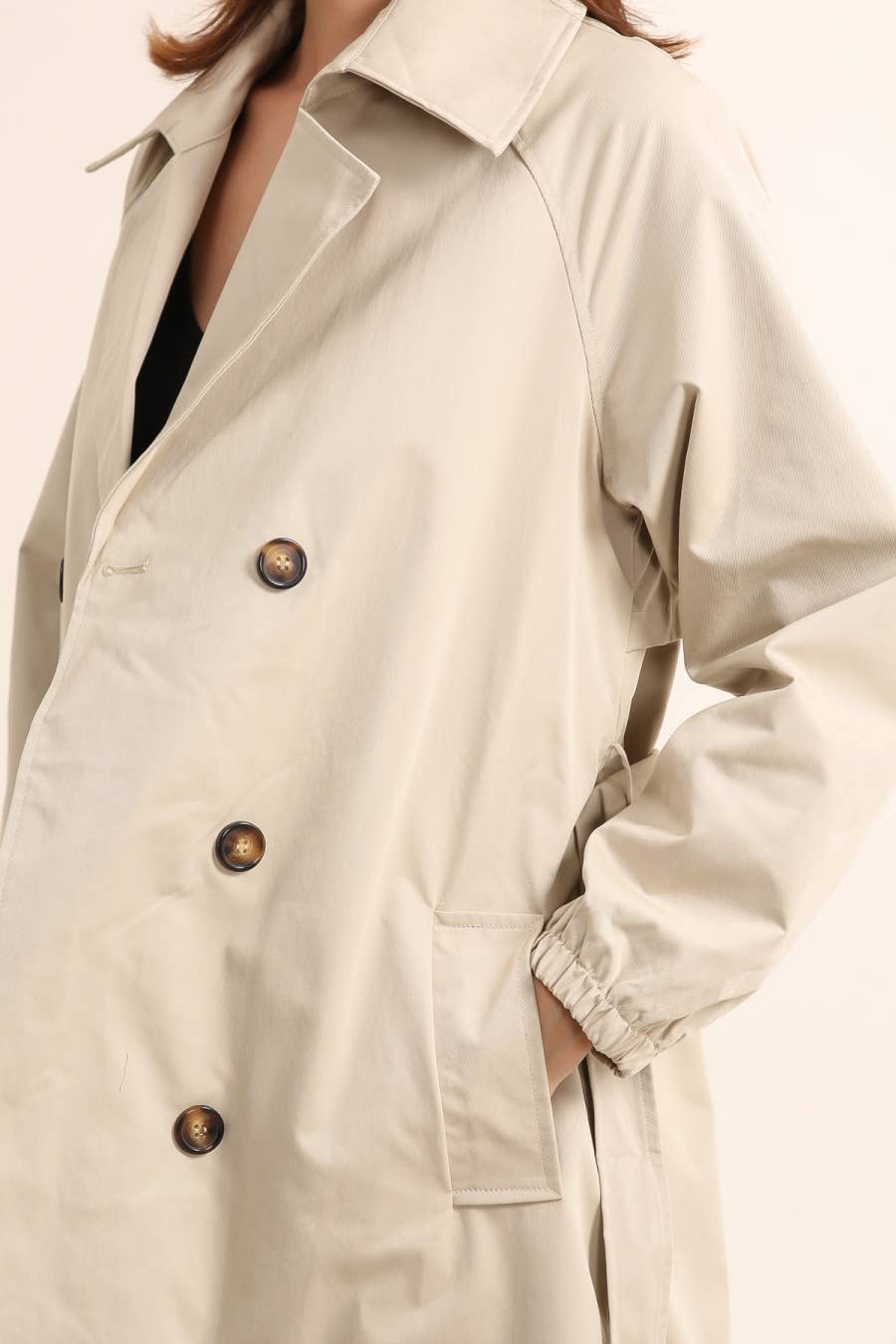 Attrait Paris – Engroshandel Trenchcoat - Dame – Lang trenchcoat med bælte13