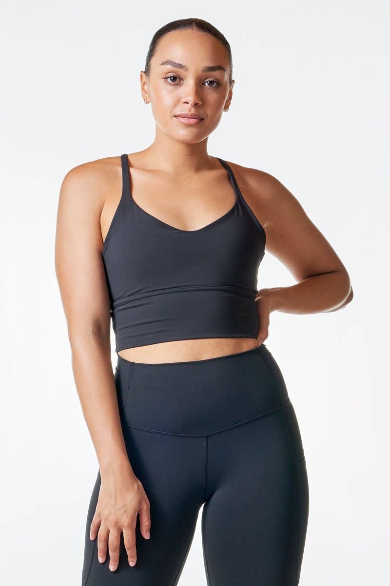 BLK Vneck Elevate Bra Black for wholesale on Faire2