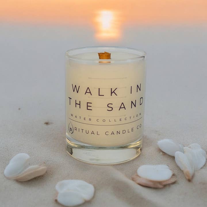 Ritual Candle Co. - Wholesale Jar/Filled Candle - "Walk In The Sand" Coco Apricot Wax Wood Wick Candle