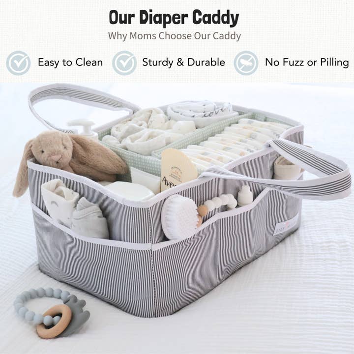 Lily Miles - Venta al por mayor Organizador de pañales- Bebés - Carrito de pañales Mint Baby