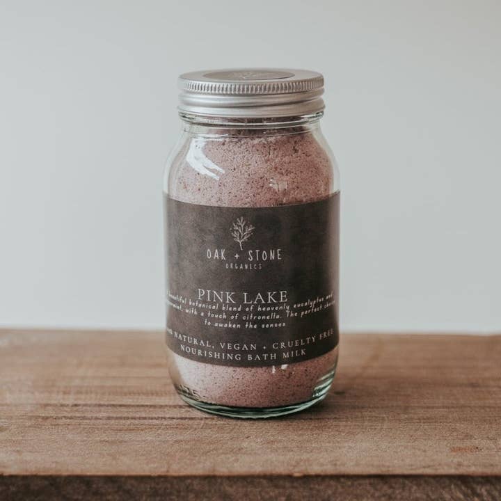 Pink Lake Organic Bath Milk for wholesale by Oak and Stone Organics