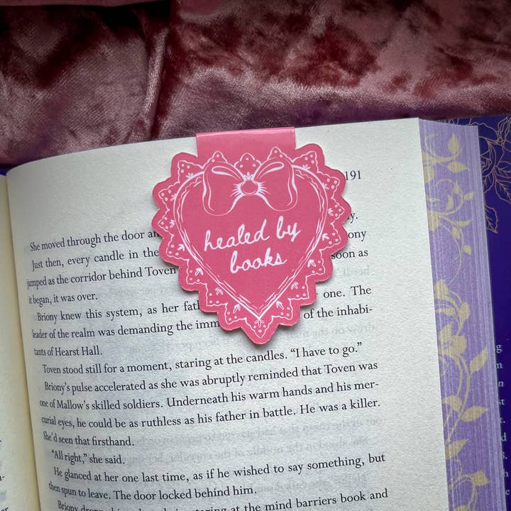Healed By Books Magnetic Bookmark Gift For Book Lovers for wholesale by Well Read Babes