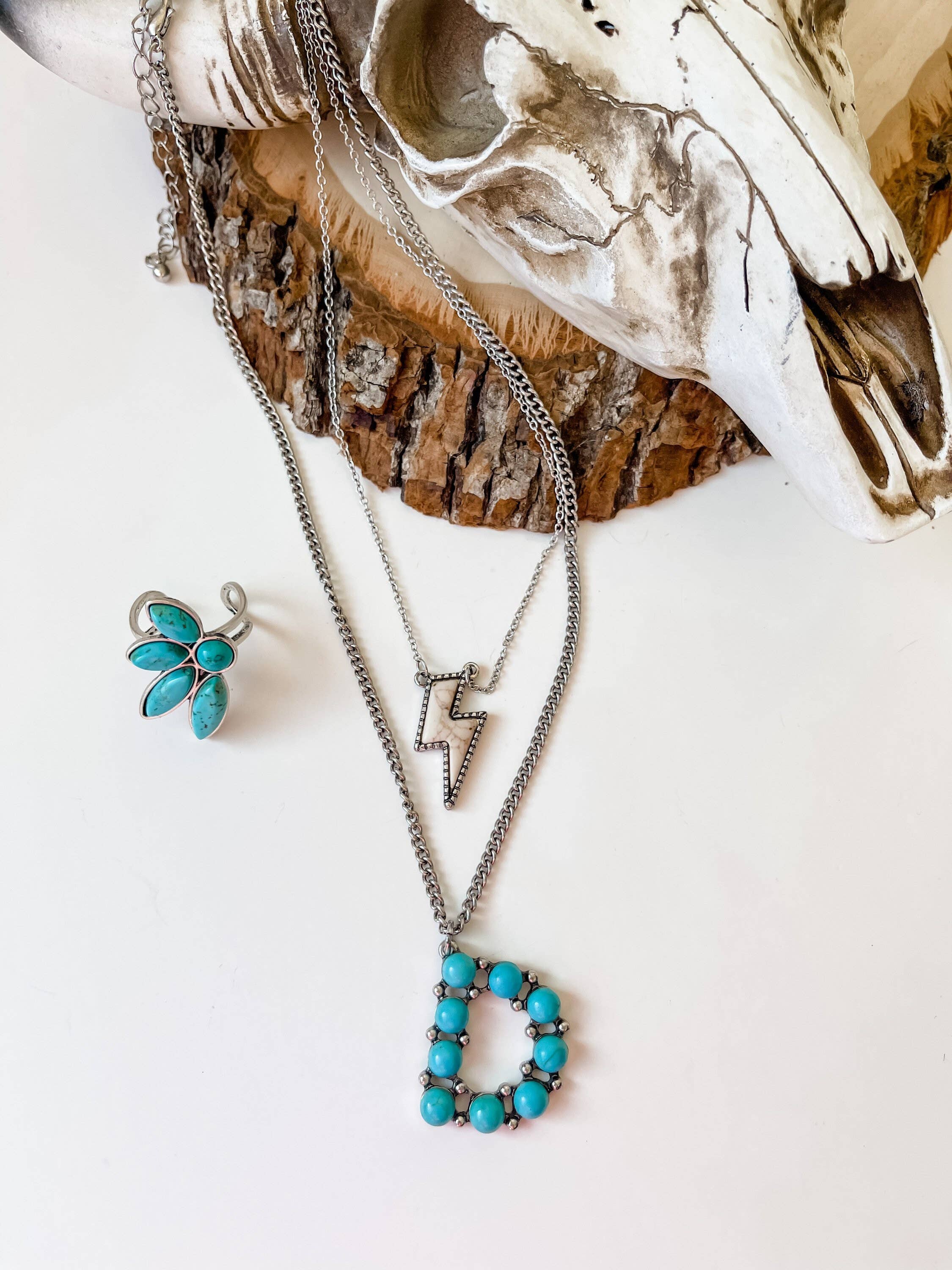 Boho Ranch Shop - Wholesale Pendant/Charm Necklace - Western Lightning Bolt Thunderbolt Necklace5