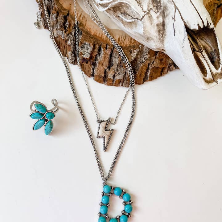 Boho Ranch Shop - Wholesale Pendant/Charm Necklace - Western Lightning Bolt Thunderbolt Necklace5