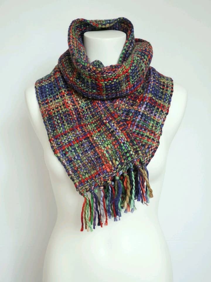 Ladies Chunky Tweed Soft Winter Scarf - Purple and Green Mix for wholesale by Cool Trade Winds