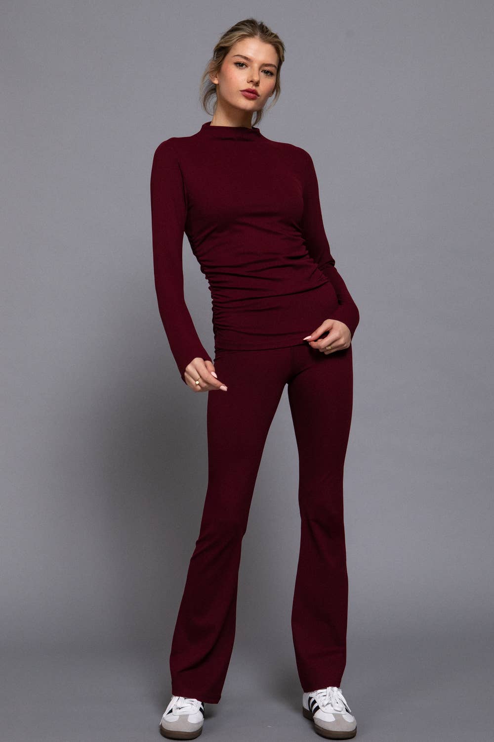 Active Basic | Active USA - Vente Haut de sport – femme - Haut de sport à manches longues, col montant et fronces latérales19