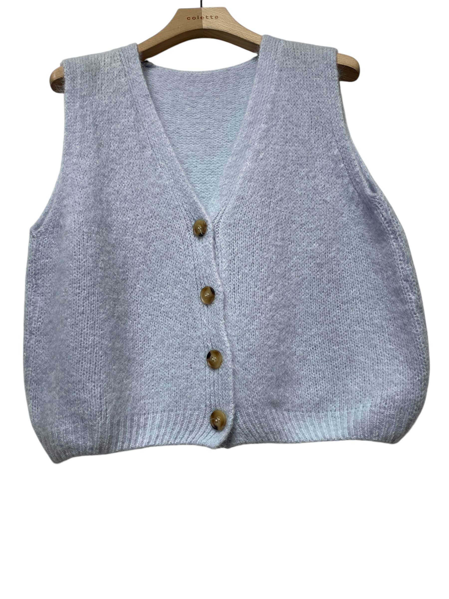 LINEN & COTTON HOUSE - Wholesale Sweater Vest - Women's - Sleeveless sweater with buttons 507120