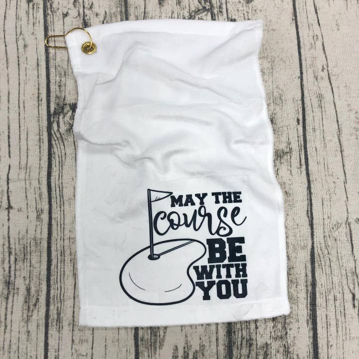 May The Course Be With You Golf Towel for wholesale by Restoration Alley DIY Co