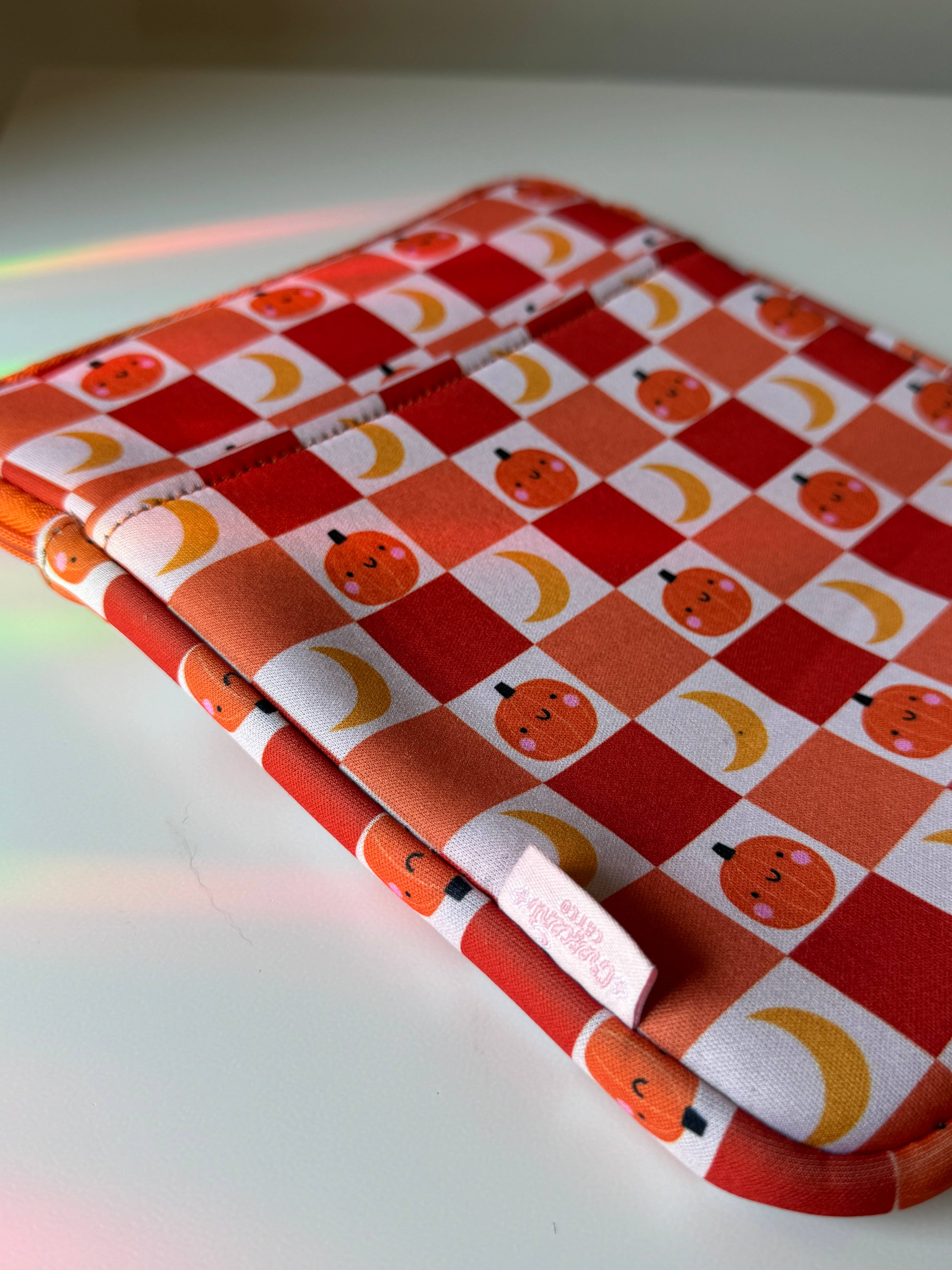 CrescentCatCo - Wholesale Book Cover - Cute Pumpkin Halloween Book & Kindle Pouch, Zipper & Pocket2