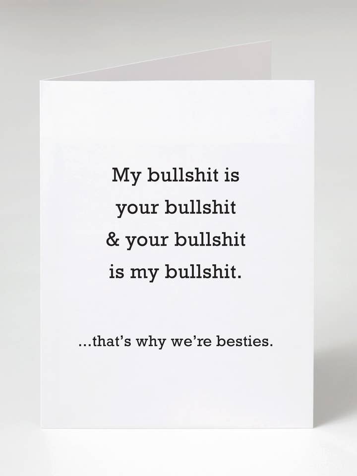 Bestie Bullshit Greeting Card for wholesale by Le Monkey House
