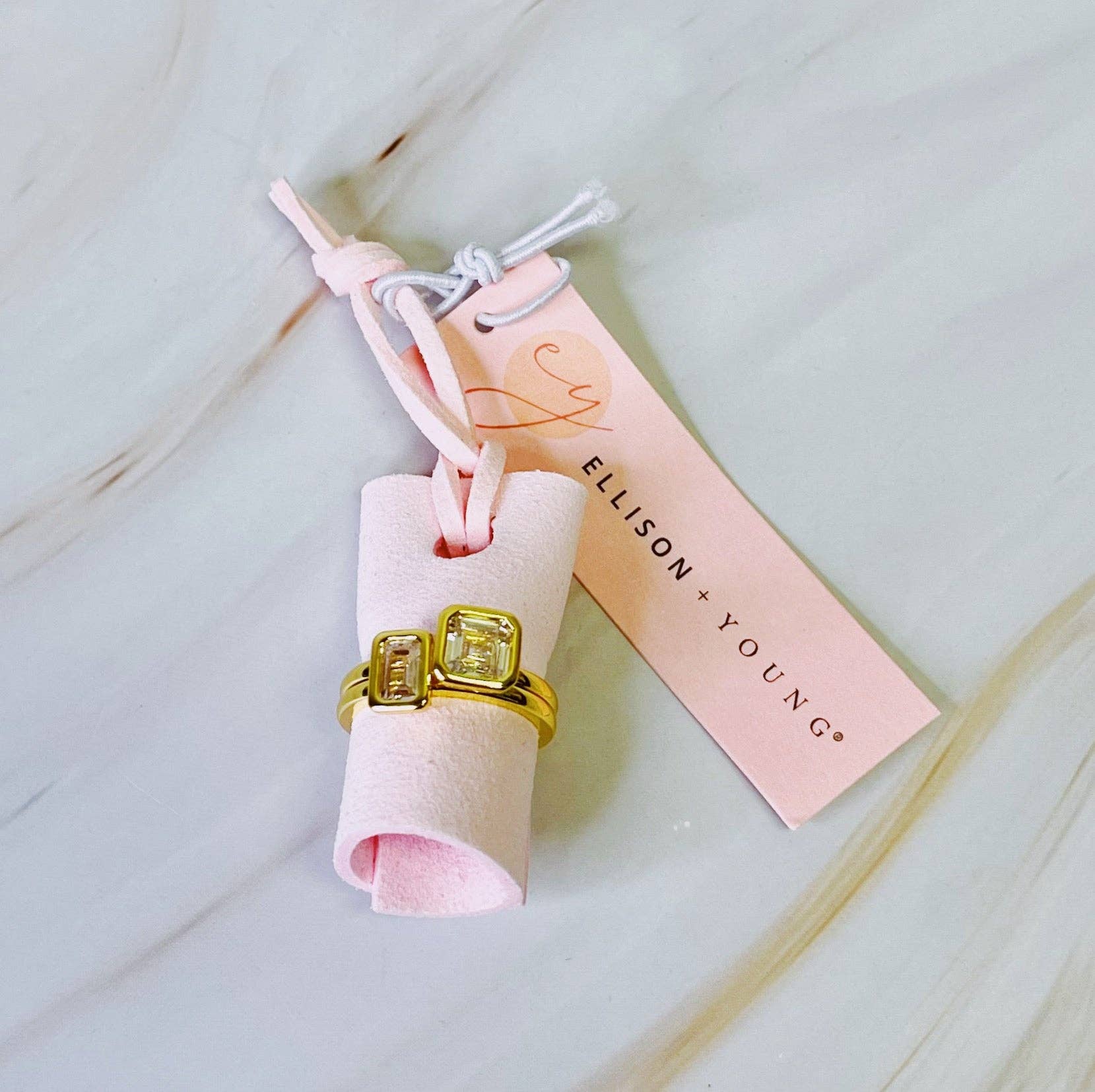 Ellison+Young – wholesale Ring med flera stenar – Asscher Cut Duo Ring Set med 24