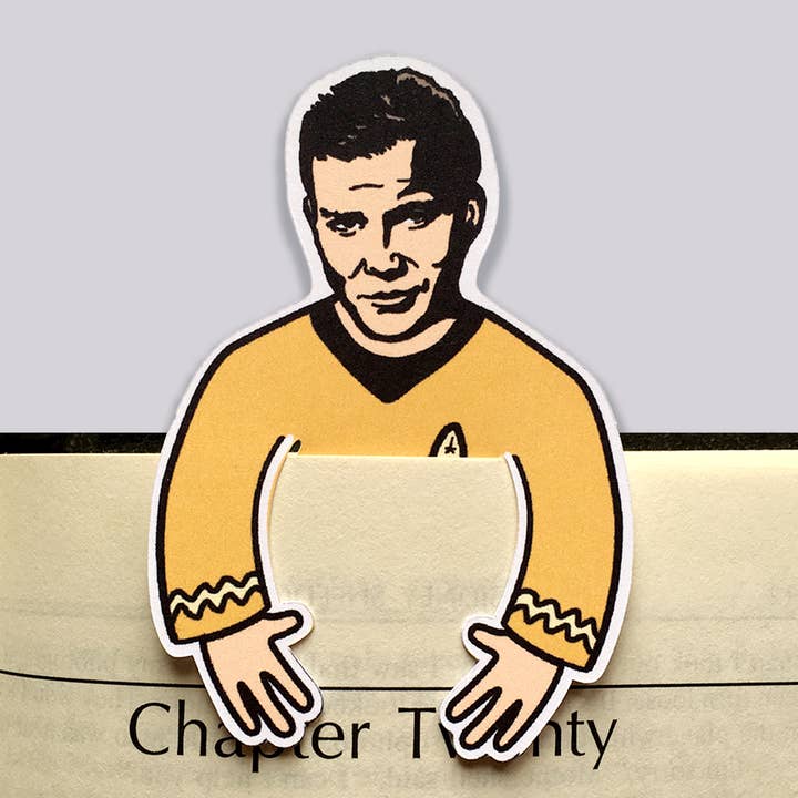 Segnalibro fustellato del capitano Kirk di Star Trek per la vendita all'ingrosso da parte di Design Corner