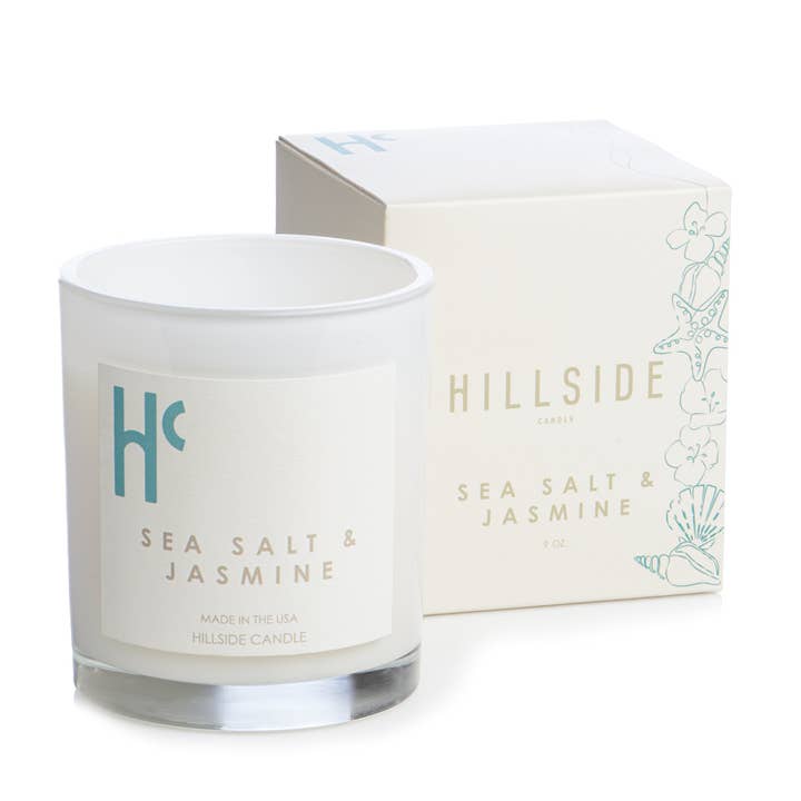 Sea Salt & Jasmine Candle for wholesale by Hillside Candle LLC