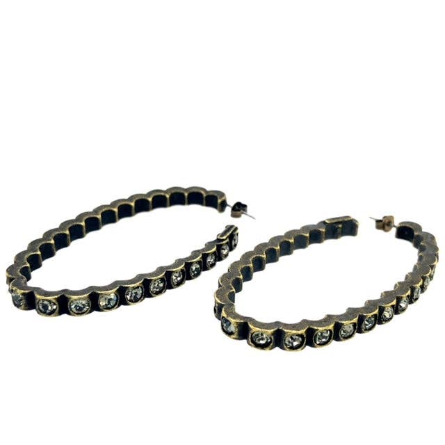 Burnished Oval Hoop Earrings for wholesale by Rebel Designs Accessories