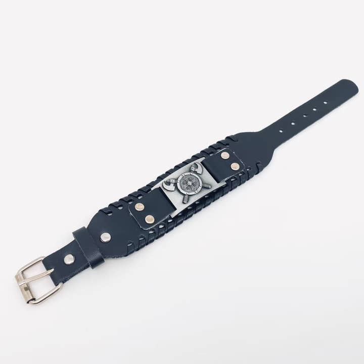 Mio Queena - Wholesale Bangle Bracelet - Vintage Viking Symbol Leather Bracelet - MJ/BC1