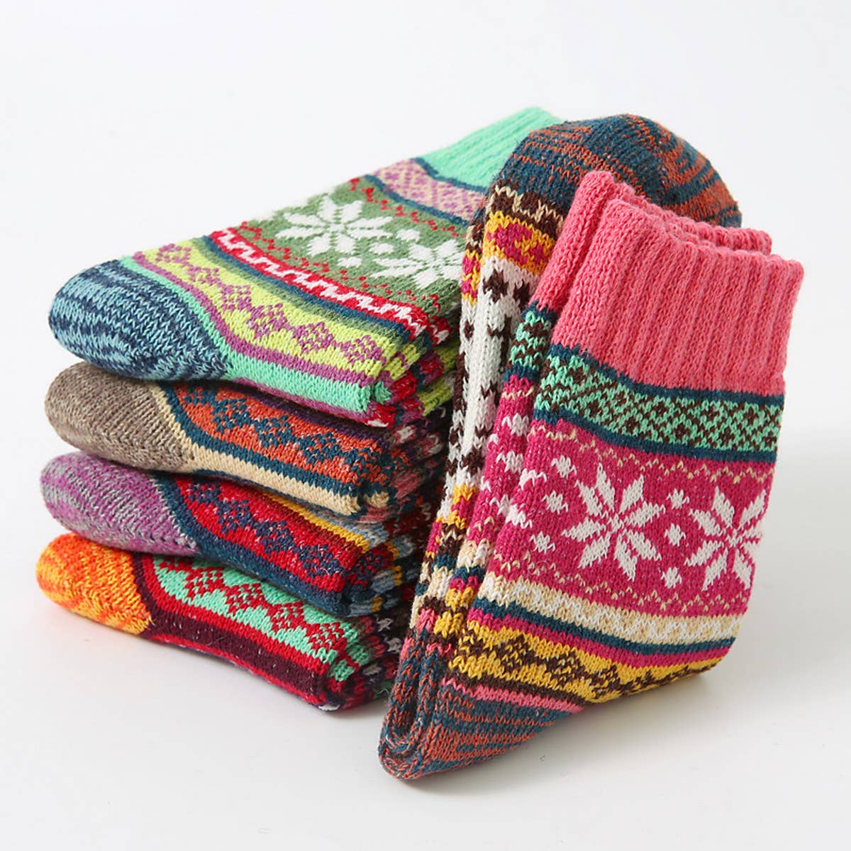 ACCITY - Wholesale Socks - Women's - WOMEN VERTICAL STRIPED SOCKS 5 PAIRS PER PACK_CWMS069610