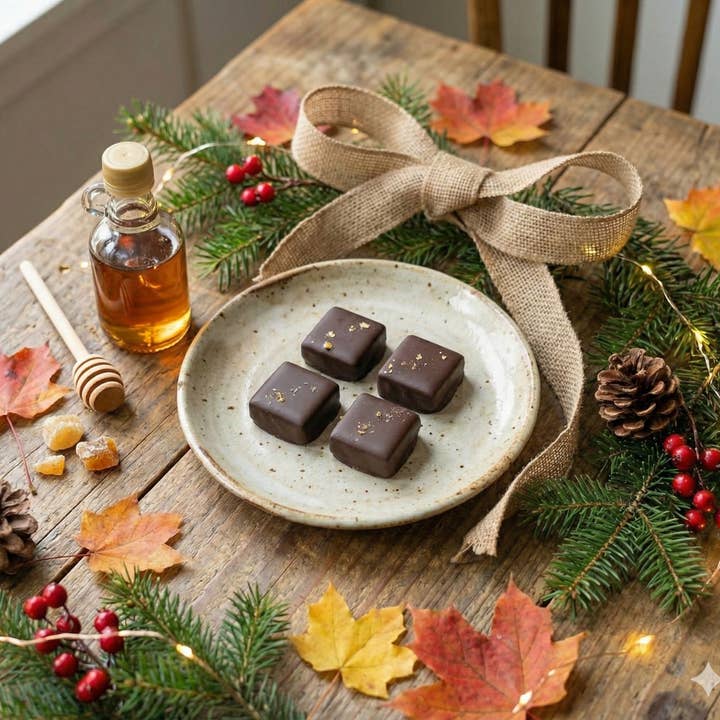 Farmhouse Chocolates - Wholesale Chocolate Box - 4 Piece Dark Chocolate Truffle Vermont Maple2
