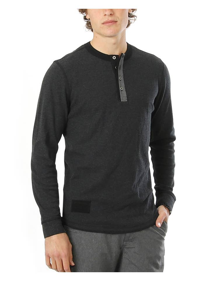 ZIMEGO - Wholesale T-Shirt - Men's - Men's Casual Basic Long Sleeve Thermal Henley Shirt -On Sale1