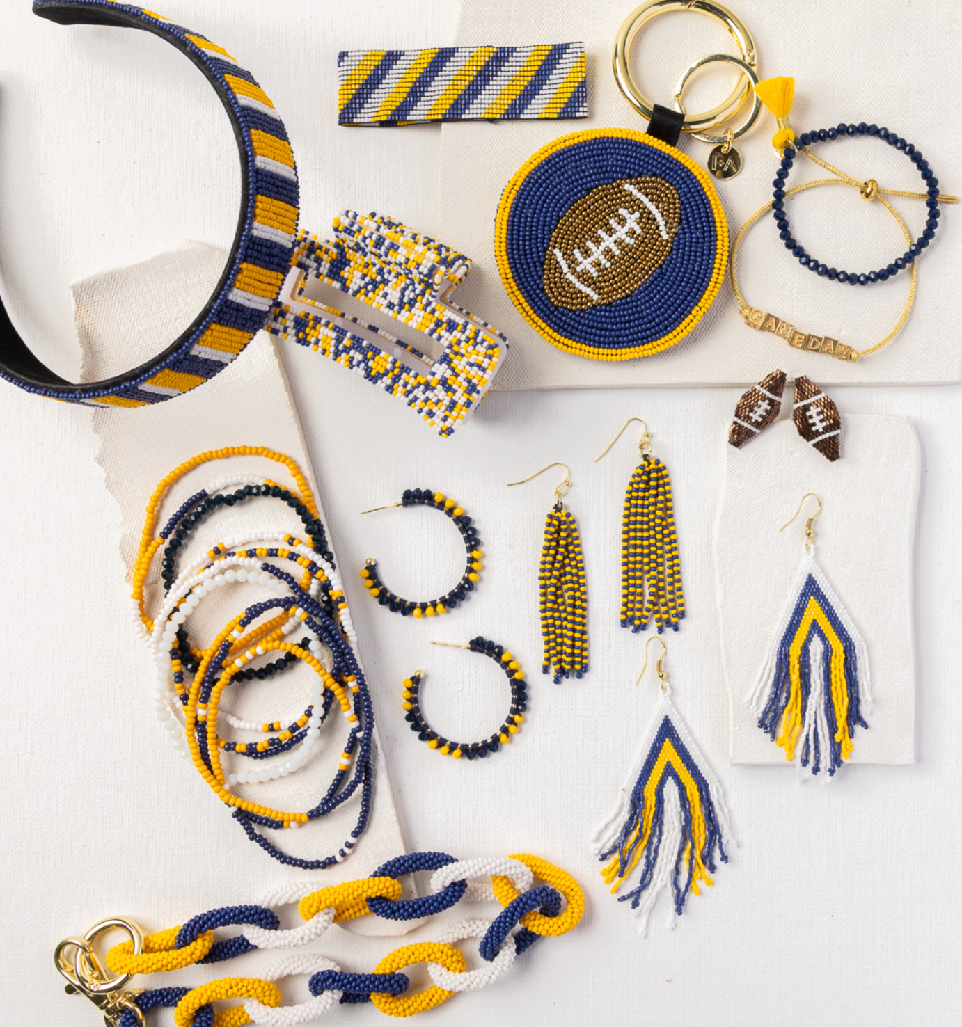 INK + ALLOY - Wholesale Jewelry Set - Bracelet Stack Game Day Navy + Yellow + White Wholesale2