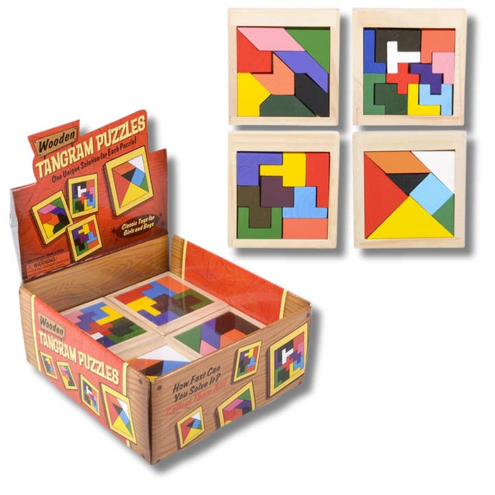 Holz-Tangram-Puzzles 24 Stück Displays für den Großhandel von Keeraft