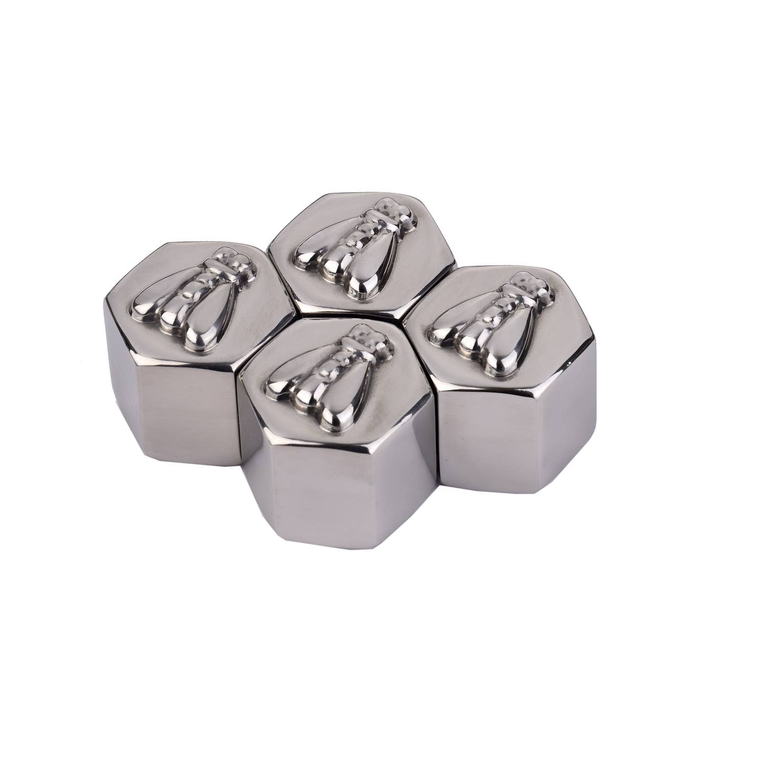 Laguiole – Großhandel Kühlsteine für Getränke – LAGUIOLE Set mit 4 Kühlsteinen aus Edelstahlwürfeln4