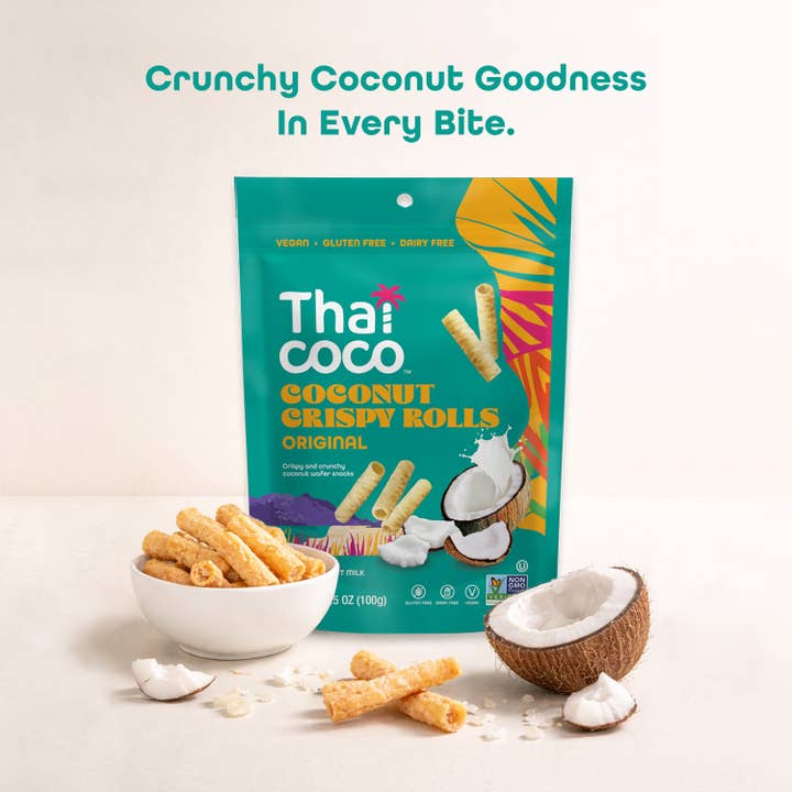 Thai Coco - Wholesale Cookie - Original Coconut Crispy Rolls - 3.5 oz3