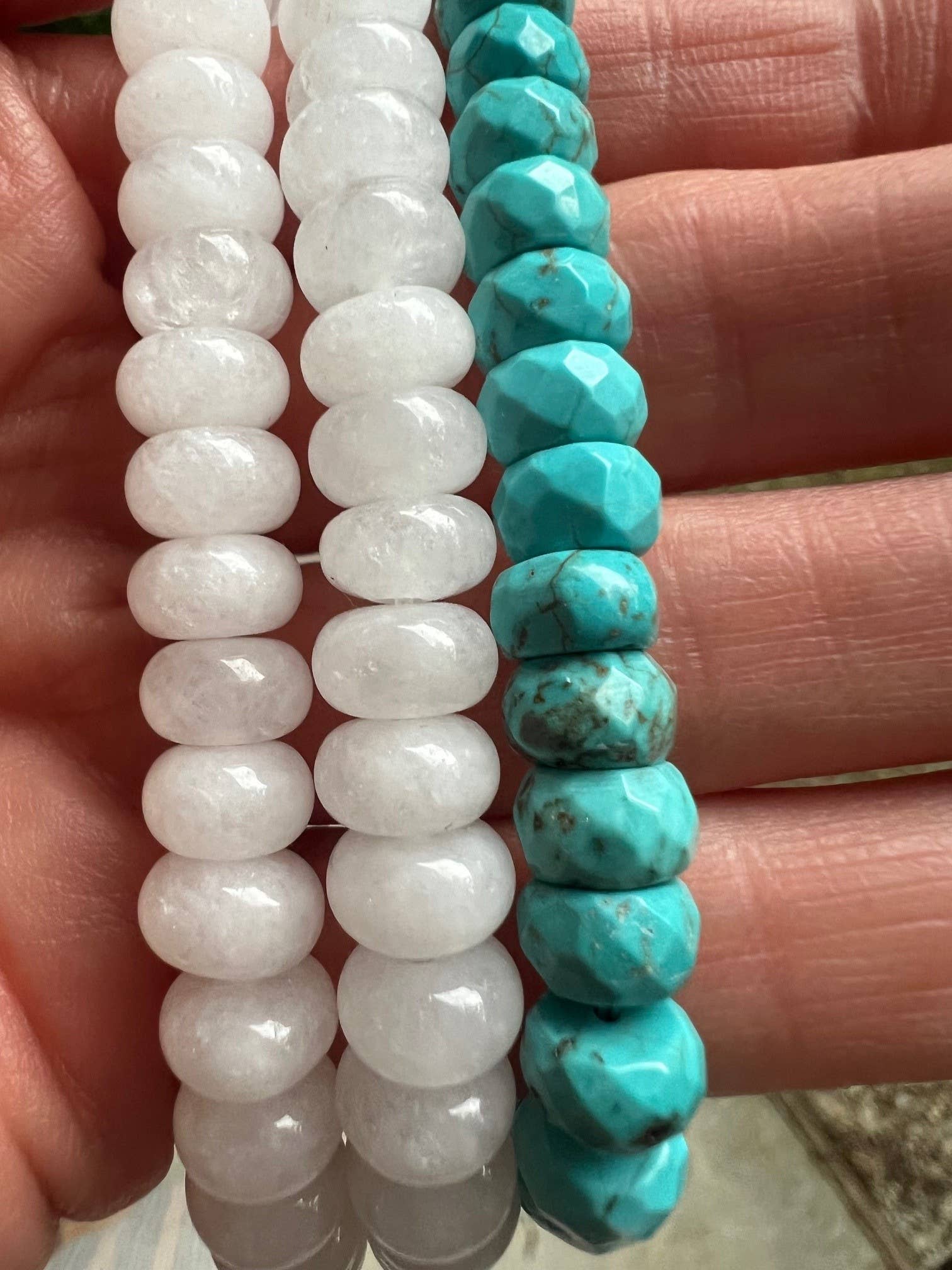 Sonya Renee Jewelry - Wholesale Beaded/Pearl Necklace - Candice Necklace - faceted and smooth gemstone roundels11