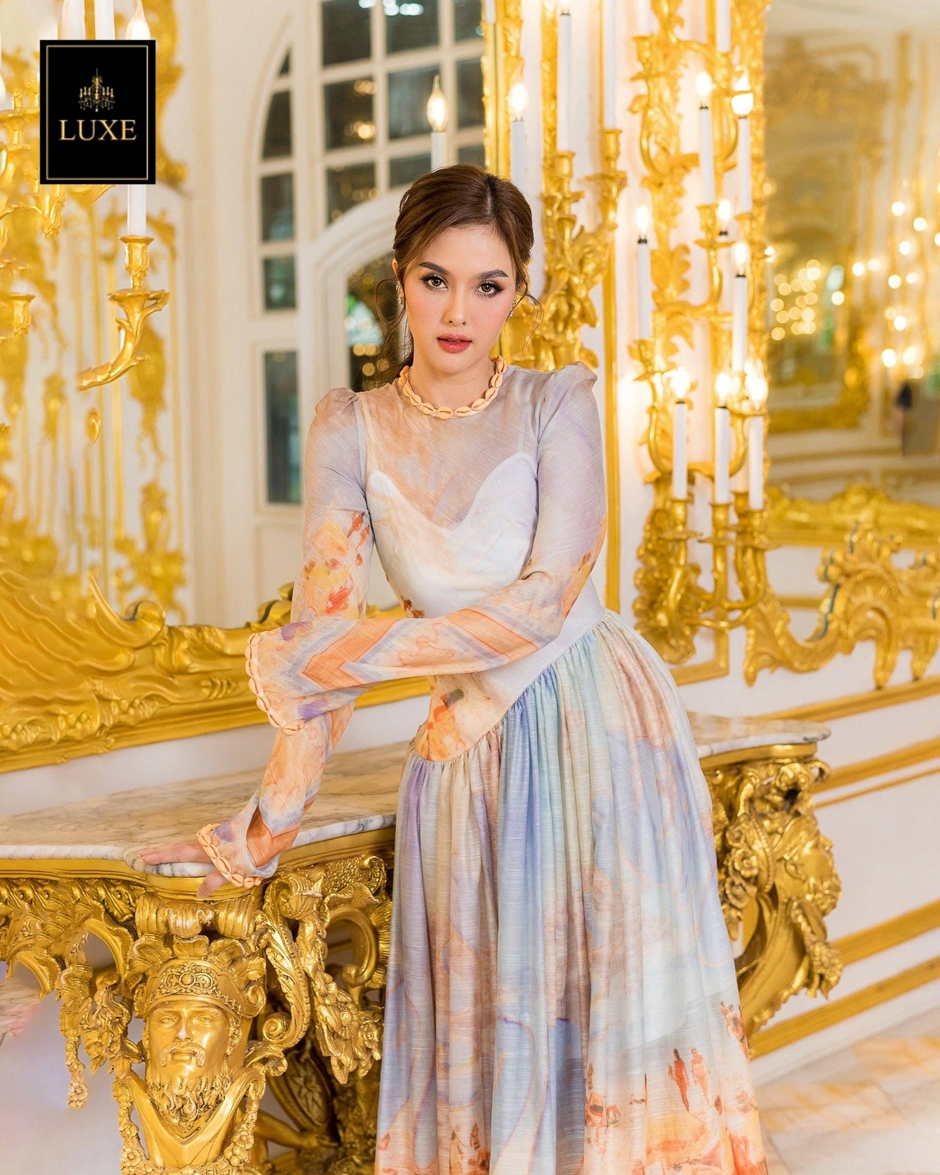 AlexyDesings – Engroshandel Kjole - Dame – Broderet skrå langærmet kjole6