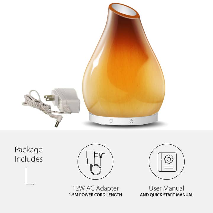 Greenair Inc. - Wholesale Electronic Diffuser - Bud Vase hand blown amber glass vase HOLIDAY - diffuser 2