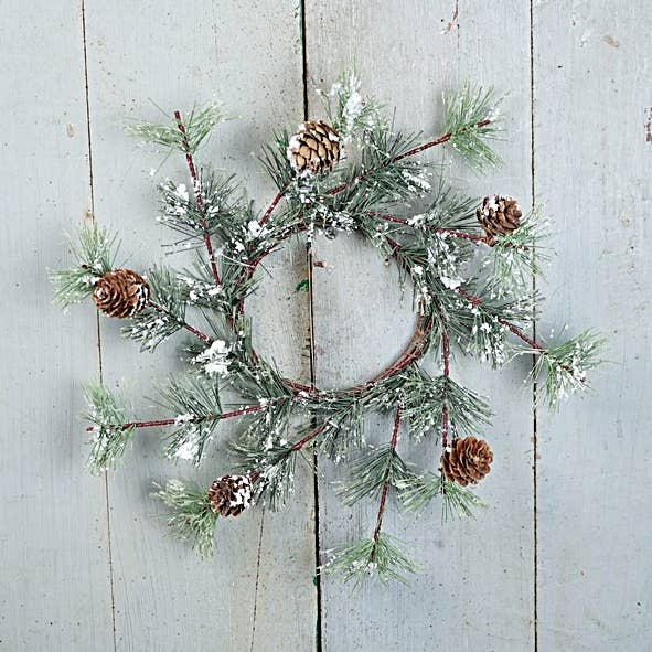 Impressive Enterprises, Inc. - Wholesale Wreath - ISB79084- 4in Snowy Farmhouse Pine Ring-