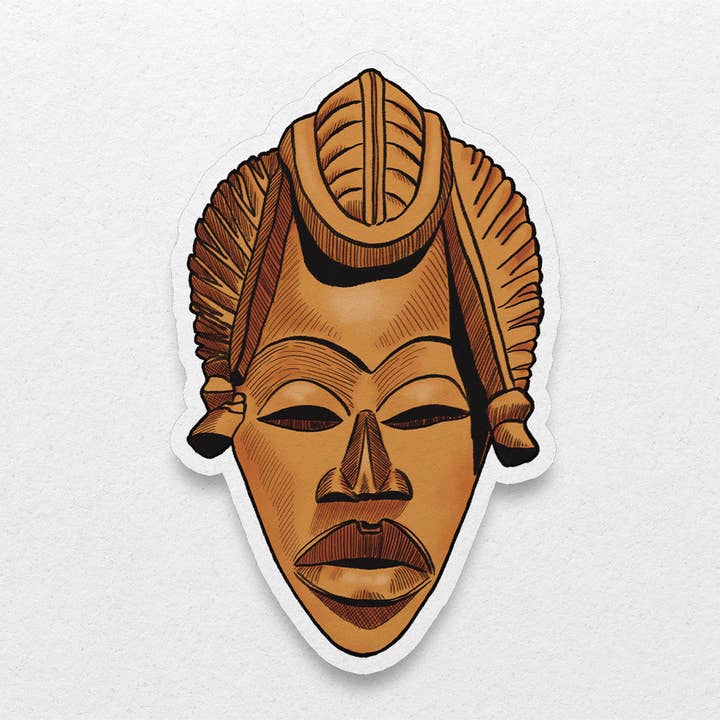 Afrikaanse Masker Stickers: Tribaal voor wholesale door Pounded Yam Productions