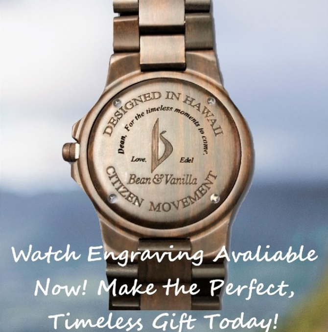 Bean & Vanilla – wholesale Wrist watch – Men's – Sailor - Koa Wood9