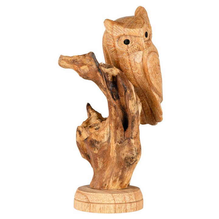 Benjamin International - Wholesale Decorative Figurine - WOODEN PERCHED OWL1
