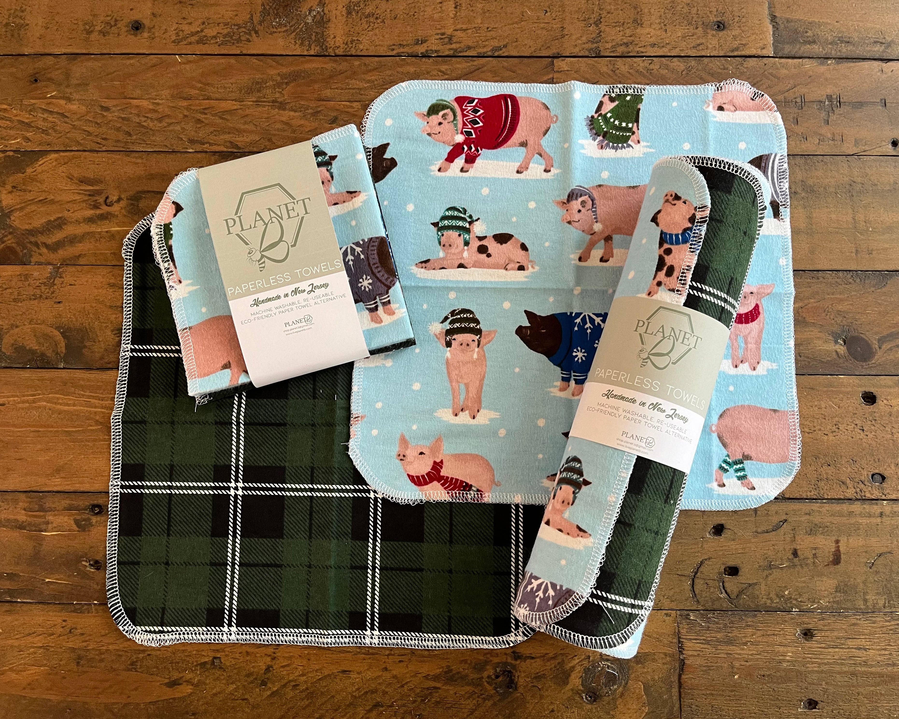 Planet B, Inc. - Vente Torchon - Essuie-tout sans papier - Cochons de fête0