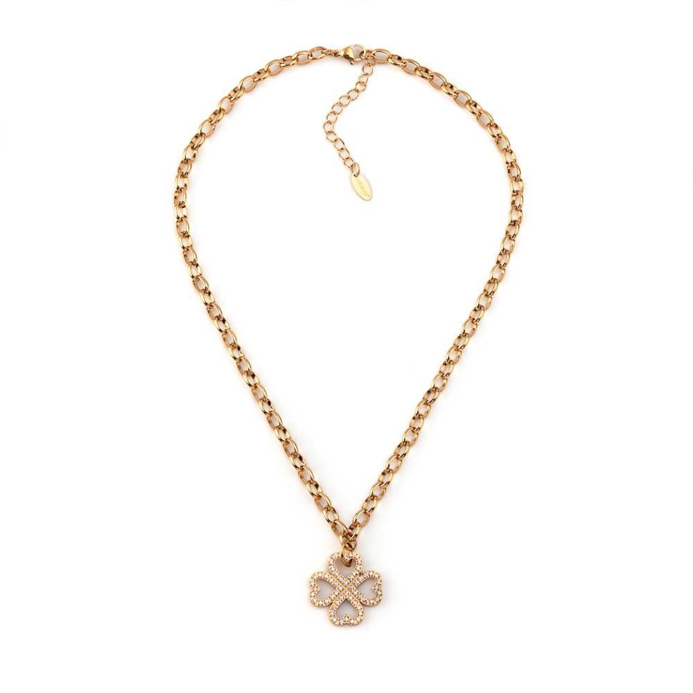 Shebiju - Wholesale Link & Chain Necklace - Clover Steel Necklace GKN22039411