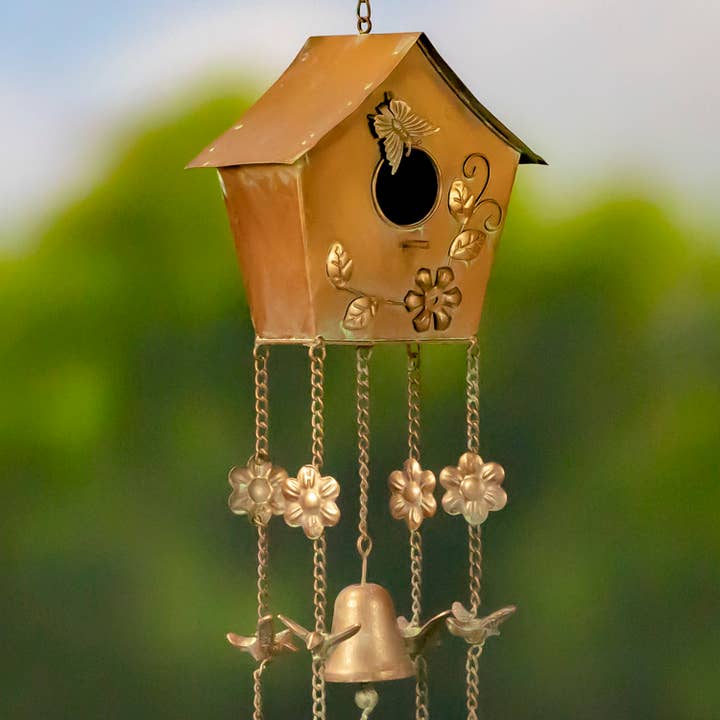 Zaer Ltd. International - Wholesale Wind Chime - Hanging Birdhouse Wind Chimes - 6 Assorted Styles