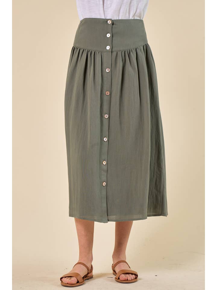 Doe and Rae - Vendita all'ingrosso Gonna - Donna - Gonna posteriore elasticizzata con bottoni sul davanti - 6366S5