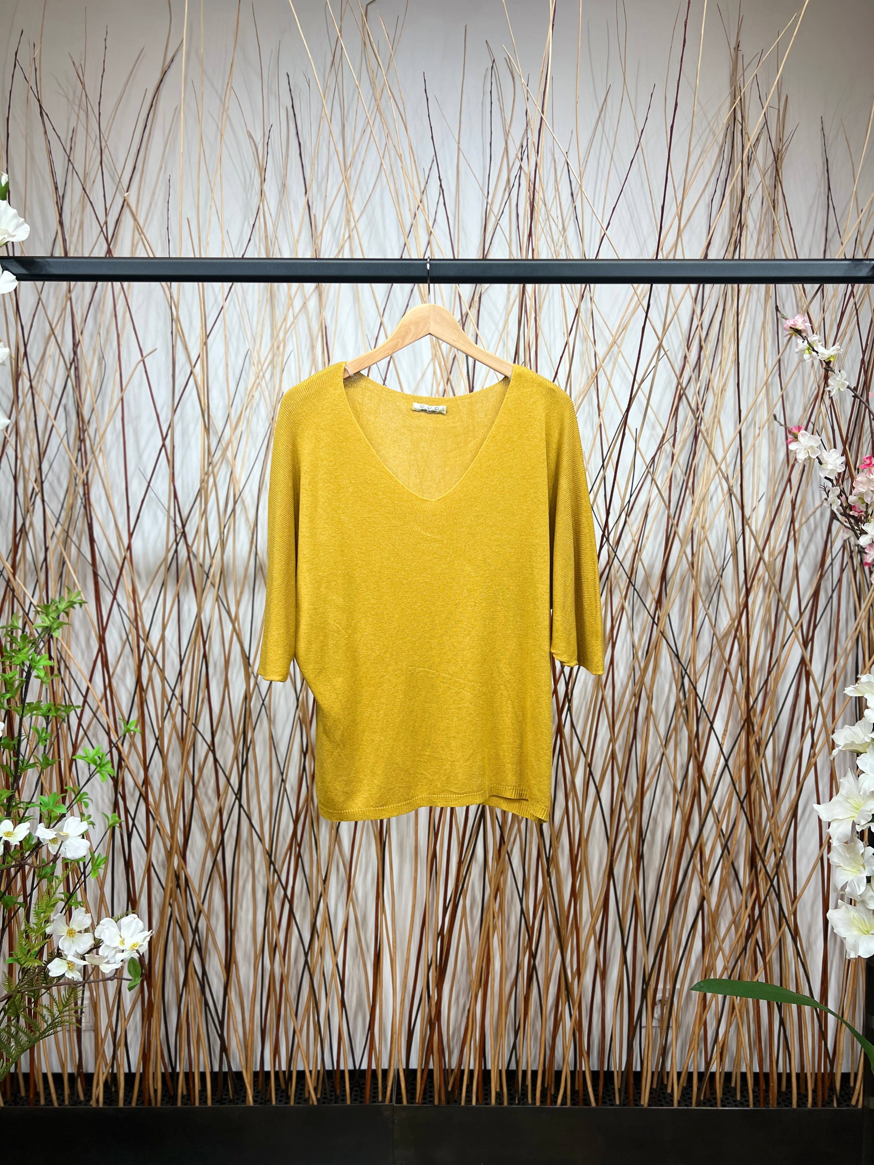 L'Emotion - Vendita all'ingrosso Maglione tricot - Donna - Maglione lavorato a maglia a maniche lunghe con scollo a V in modal 7